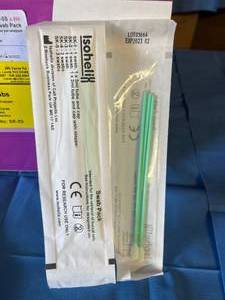 lot 111 image: MSRP $1500  3 Boxes (200-3 pack units per box) Isohelix Buccal Swabs, Wrapped Individually 3 Swabs Per Wrapper Expiration 2-23