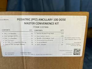 lot 112 image: MSRP $400  1 Case McKesson Pediatric PFZ Ancillary 100 Dose Master Convenience Kit Expiration 8-23