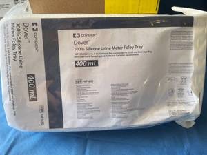lot 39 image: MSRP $300  1 Case (10cs) Covidien Dover P4P16SD 100% Silicone 400 mL Urine Meter Foley Tray Expiration 623