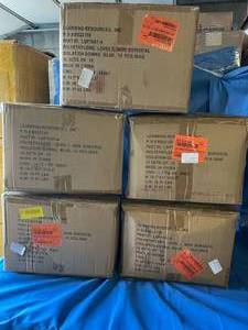 lot 55 image: MSRP $400  5 Cases (150cs) NEW Polyethylene Level 1 Non-Surgical Isolation Gowns (Blue, 15 PcsBag) These Are Great For Painting Or Crafting Project Or Even Cooking Classes Instead Of Aprons