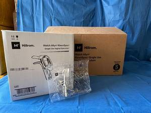 lot 64 image: MSRP $1000  1 Case (96cs) NEW Hillrom Welch Allyn 59000 KleenSpec Single Use Vaginal Speculum Size Small No Expiration