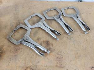 lot 769 image: (4) Vise-Grip #11R Locking Welding Clamps