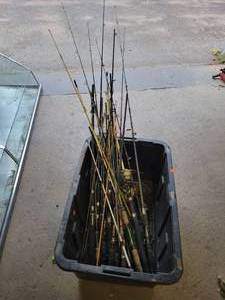 lot 790 image: Large Lot of Fishing Poles and AS few Reels - NO SHIPPING