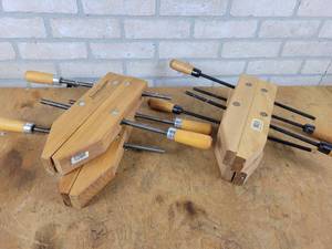 lot 826 image: (4) 8 Wood Clamps - 2 are Jorgenson