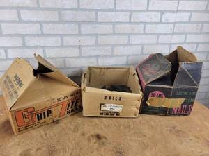 lot 828 image: (3) Boxes of Common Nails - Approx. 26# with the Boxes - NO SHIPPING