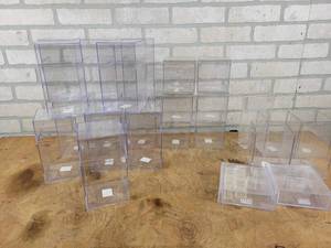 lot 829 image: Lot of Acrylic Display Cases - Includes (6) 4 x 4 x 4, (12) 4 x 4 x 7 and More - NO SHIPPING