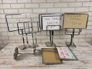 lot 879 image: (15) Tabletop Steel Sign Holders - NO SHIPPING