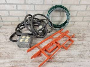 lot 925 image: Heavy Duty Extension Cord, Cord Wraps and Clothesline Wire