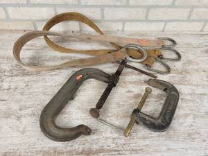 lot 942 image: WILTON 6 C-Clamp, 4 C-Clamp and (2) Sling Straps
