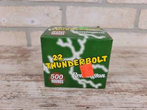 lot 697 image: (500) Remington Thunderbolt High Velocity 22 Long Rifle Round Nose Rounds - 40 Grain