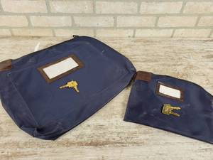lot 990 image: (2) New Locking Soft-Side Bags with Keys - Approx. 18 x 15 & 11 x 9