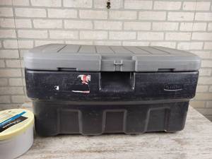 lot 996 image: Rubbermaid Truck Storage Container  Bucket of Caster Wheels - NO SHIPPING