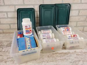 lot 1003 image: (3) Totes with Nails and LYE Drain Opener - NO SHIPPING