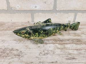 lot 1029 image: Vintage Carved Fish Decoy - Signed Schwartz