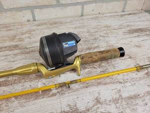 lot 1038 image: Johnson Force Model No. 335 Spincast Reel and Sportmaster Model No. 78436 66 Rod - NO SHIPPING