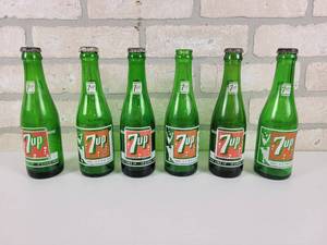 lot 161 image: (6) Vintage 7-up 7oz Bottle - Mankato, MN - Minneapolis, MN - Fairmont, MN