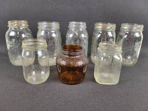 lot 165 image: (10) Vintage Jars - Ball and More - Most are 1 Quart - NO SHIPPING