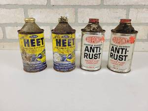lot 173 image: (4) Vintage Cone Top HEET & DuPont Cans
