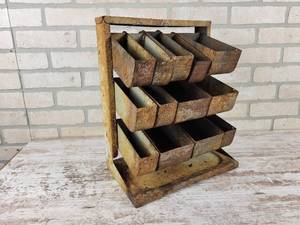 lot 184 image: Vintage Steel Countertop Parts Bin