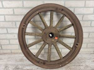 lot 320 image: Antique Wood Spoke Wheel - NO SHIPPING