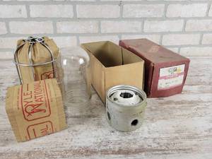lot 333 image: Vintage NOS Explosion Proof Light with Cage and Glass in Original Box