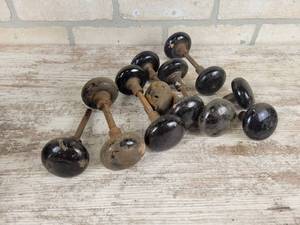 lot 365 image: Antique Black Doorknobs