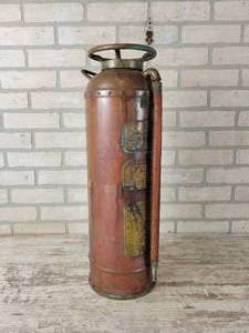 lot 381 image: Antique ACME Copper and Brass Fire Extinguisher