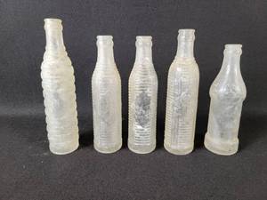 lot 384 image: (5) Vintage Bottles - KIST - (2) Orange Crush Glenwood, MN - Orange Crush St. James, MN - Coca-Cola Bottling C.C. SODA