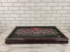 lot 410 image: Vintage Felt Gameboard - Roulette, Craps and Blackjack - NO SHIPPING