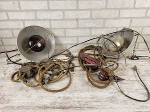 lot 470 image: (2) Block & Tackles and (2) Warming Lights - NO SHIPPING