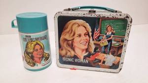 lot 70 image: Vintage 1978 The Bionic Woman Steel Lunch Box & Thermos
