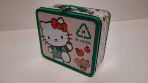lot 76 image: 2010 Hello Kitty Be Green Tin Lunch Box (No Thermos)
