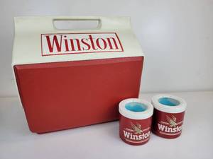 lot 81 image: Vintage IGLOO Winston Cooler with Pair of The Fridge Can Coolers