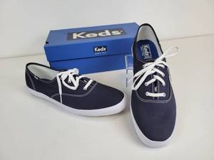 lot 210 image: BRAND NEW Keds Champion Navy Canvas Shoes - Womens 11M