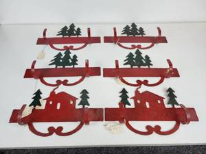 lot 242 image: Lot of (6) Double Hook Wall Hangers - Made by Arnie Lillos Creations