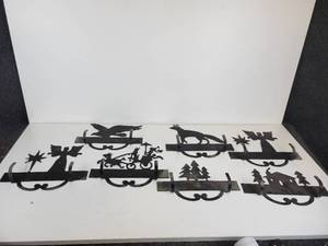 lot 243 image: Lot of (7) Double Hook Wall Hangers - Made by Arnie Lillos Creations