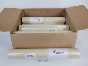 lot 256 image: 9 Rolls of Contact Paper - Beige Linen Pattern - NO SHIPPING