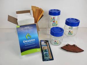 lot 258 image: Lot of Carlton Glassware Jars, Blank Envelopes, and More