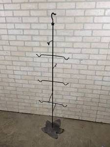 lot 259 image: Steel Plant Stand with Leaf-Themed Base - NO SHIPPING
