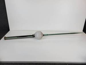 lot 263 image: 42 Copper Lightning Rod with Partial Stand and White Ribbed Globe - NO SHIPPING