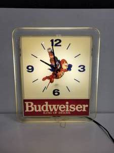 lot 339 image: 1991 Budweiser Bud Man Wall Clock