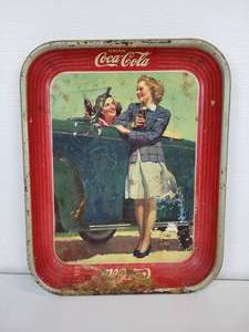 lot 11 image: 1942 Coca-Cola Tin Litho Tray