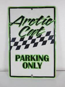 lot 342 image: Aluminum Embossed Arctic Cat Parking Sign