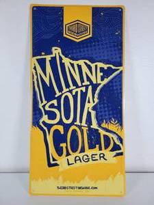 lot 343 image: Third Street Brew House Minnesota Gold Lager Aluminum Embossed Sign