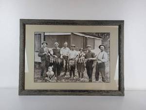 lot 344 image: Old Fishing Photo in Modern Mat & Frame