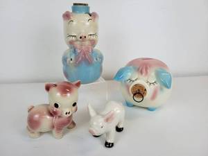 lot 413 image: Collection of Ceramic Pigs - 1957 Corky Pig Hull Pottery, LEEDS, and More