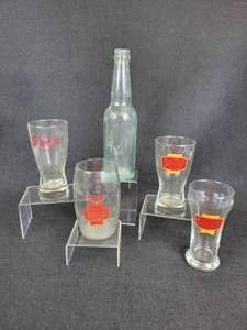 lot 433 image: Lot of (4) Schmidt Beer Glasses and (1) Vintage Schmidt Beer Bottle