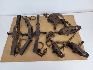 lot 449 image: Lot of (7) Vintage Animal Traps - Various Sizes