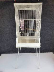 lot 453 image: Vintage Bird Cage on Stand - NO SHIPPING