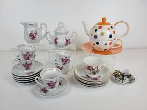 lot 460 image: Lot of Tea Cups, Saucers, and More NO SHIPPING